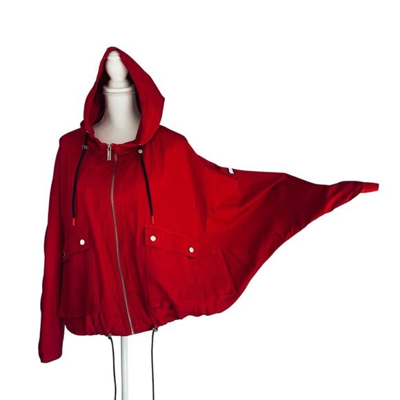 Tommy Hilfiger - Red Hooded Women's Jacket, dolman sleeves, Size: XXL - Picture 2 of 14